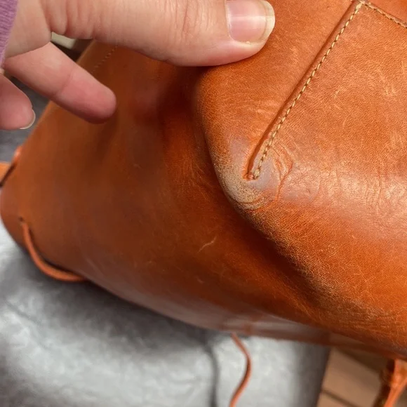 Mansur Gavriel Bucket Bag in Brandy/Brick with Raw Interior - Picture 13 of 16